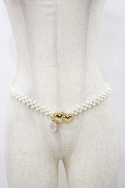 画像1: m petit by misako / サンリオキャラクターズコラボマイメロディパールベルト  ピンク H-25-10-06-027-LO-ZA-NS-ZH