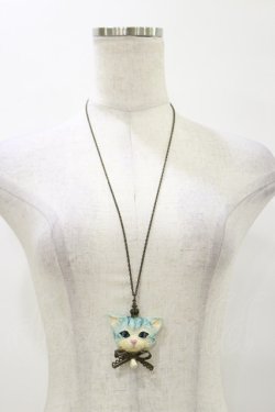 画像2: シャロットの乙女 / ねこネックレス  ブルー H-25-10-06-028-LO-AC-NS-ZH