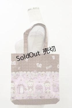 画像1: BABY,THE STARS SHINE BRIGHT / くまくみゃちゃんのスウィートチョコレート柄トートBag  ブラウン H-25-10-06-037-BA-BG-NS-ZH