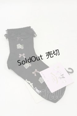 画像1: m petit by misako / サンリオキャラクターズコラボ クロミ ソックス  ブラック H-25-10-07-006-LO-ZA-NS-ZH