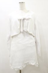 Ank Rouge / ツイードワンピース&ジャケットSET M ホワイト H-25-10-07-066-CA-OP-NS-ZH