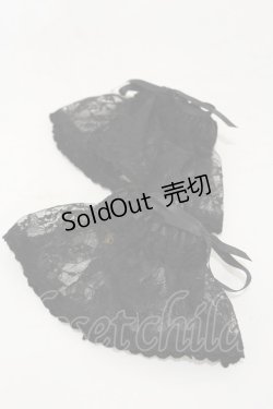 画像1: ALICE and the PIRATES / A/Pレース地お袖とめ  ブラック H-25-10-07-008-PA-ZA-NS-ZH