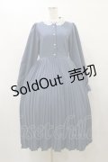m petit by misako / AM*レースエリプリーツワンピース L ブルー H-25-10-07-073-LO-OP-NS-ZH