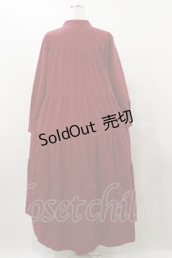 画像2: axes femme / 前ボタン長袖ワンピース Free レッド H-25-10-07-075-AX-OP-NS-ZH