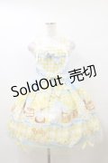 BABY,THE STARS SHINE BRIGHT / Bee My Sweet Honey柄ハートヨークジャンパースカート Free サックス H-25-10-07-080-BA-OP-NS-ZH
