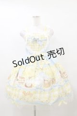 BABY,THE STARS SHINE BRIGHT / Bee My Sweet Honey柄ハートヨークジャンパースカート Free サックス H-25-10-07-080-BA-OP-NS-ZH