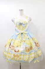 画像1: BABY,THE STARS SHINE BRIGHT / Bee My Sweet Honey柄ハートヨークジャンパースカート Free サックス H-25-10-07-080-BA-OP-NS-ZH (1)