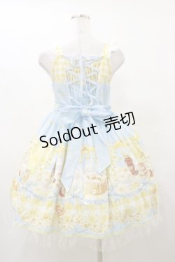 画像2: BABY,THE STARS SHINE BRIGHT / Bee My Sweet Honey柄ハートヨークジャンパースカート Free サックス H-25-10-07-080-BA-OP-NS-ZH