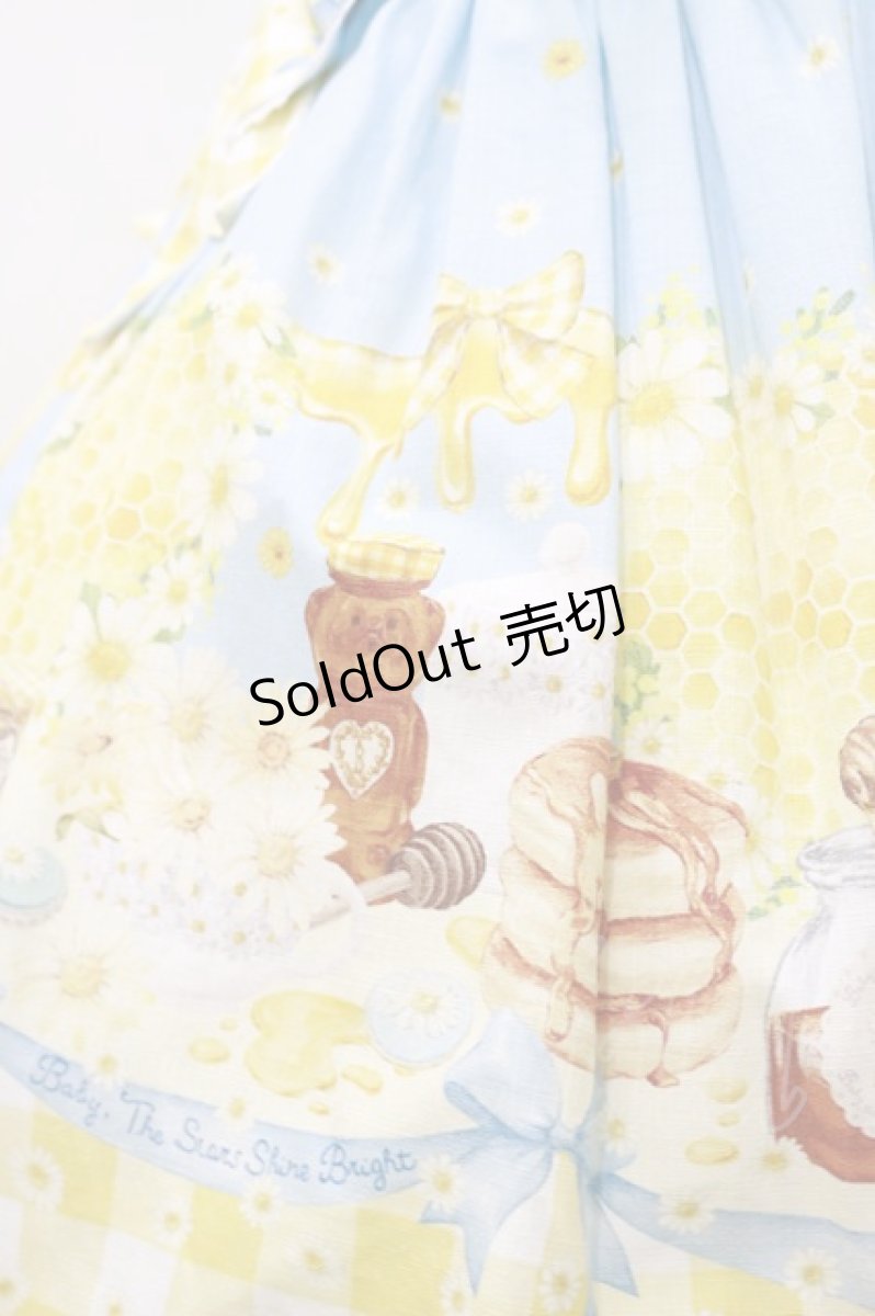 画像4: BABY,THE STARS SHINE BRIGHT / Bee My Sweet Honey柄ハートヨークジャンパースカート Free サックス H-25-10-07-080-BA-OP-NS-ZH (4)