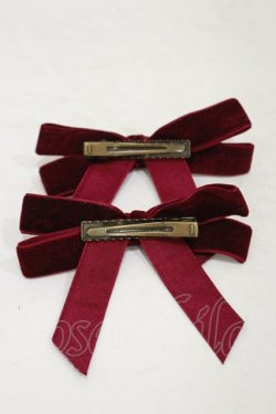 画像2: Fi.n.t / ベロアプチリボンヘアクリップセット  RED H-25-10-07-010-CA-AC-NS-ZH
