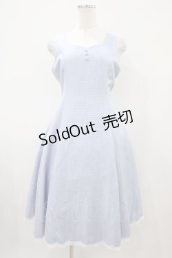 画像1: axes femme / 編み上げ千鳥格子ジャンスカ Free サックス H-25-10-07-1027-AX-OP-NS-ZH