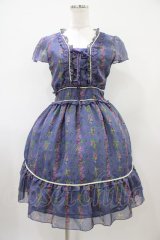 axes femme / 花柄ワンピース M ブルー H-25-10-07-1035-AX-OP-NS-ZH