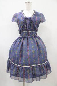 axes femme / 花柄ワンピース M ブルー H-25-10-07-1035-AX-OP-NS-ZH