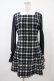 画像1: Ank Rouge / シフォン袖チェックワンピース M ブラック H-25-10-07-1036-CA-OP-NS-ZH (1)
