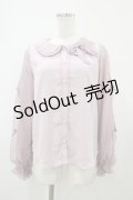 axes femme kawaii / ドットチュールブラウス M ラベンダー H-25-10-07-1060-AX-BL-NS-ZH