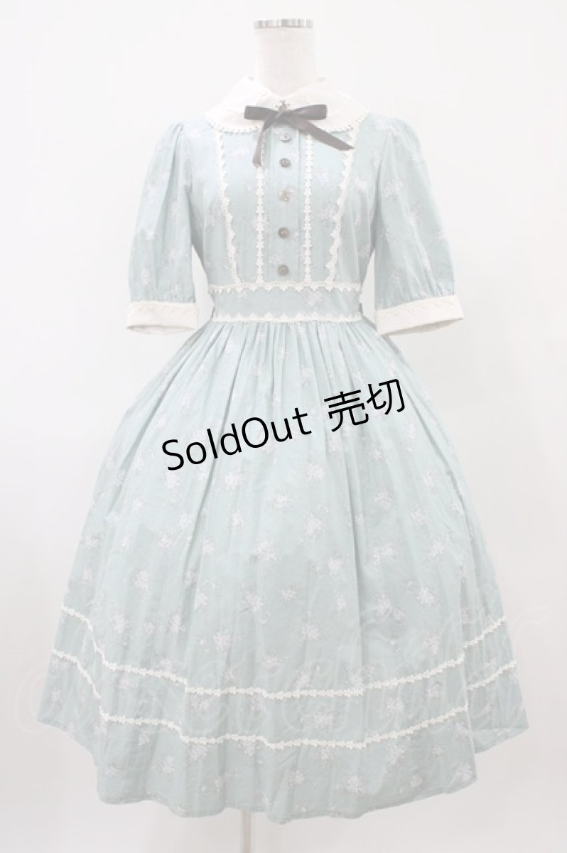 画像1: Innocent World / 小さなお花のワンピース サイズ表記なし ミスティーブルー×生成/Misty Blue×Beige H-25-10-07-1021-IW-OP-NS-ZH (1)