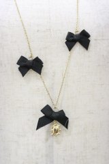 m petit by misako / ビジューリボンネックレス  ブラック H-25-10-07-003-LO-AC-NS-ZH