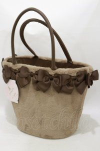 m petit by misako / NINA'Sコラボ リボンファーバッグ  ブラウン H-25-10-07-026-LO-BG-NS-ZH