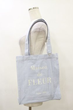 画像1: Maison de FLEUR / ブランドロゴプリントスクエアトートS  サックス H-25-10-07-027-LO-BG-NS-ZH