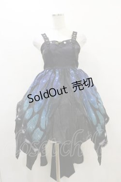 画像1: STAR FANTASY（海外ロリータブランド） / Butterfly Effectジャンパースカート 90 ブルー H-25-10-07-030-EL-OP-NS-ZH