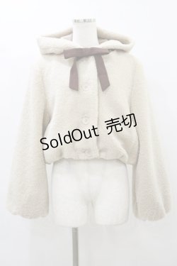 画像1: Fi.n.t / リボン付きボアショートコート Free IVORY H-25-10-07-046-CA-JA-NS-ZH