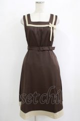 Fi.n.t / プレゼントリボンバイカラージャンパースカート Free Brown H-25-10-08-030-CA-OP-NS-ZH