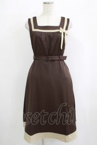 Fi.n.t / プレゼントリボンバイカラージャンパースカート Free Brown H-25-10-08-030-CA-OP-NS-ZH