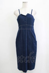 an another angelus / 配色ステッチデニムタイトジャンパースカート Free INDIGO H-25-10-08-034-CA-OP-NS-ZH