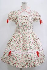 画像1: Angelic Pretty / いちご柄ワンピース Free オフ H-25-10-08-004-AP-OP-NS-ZH (1)
