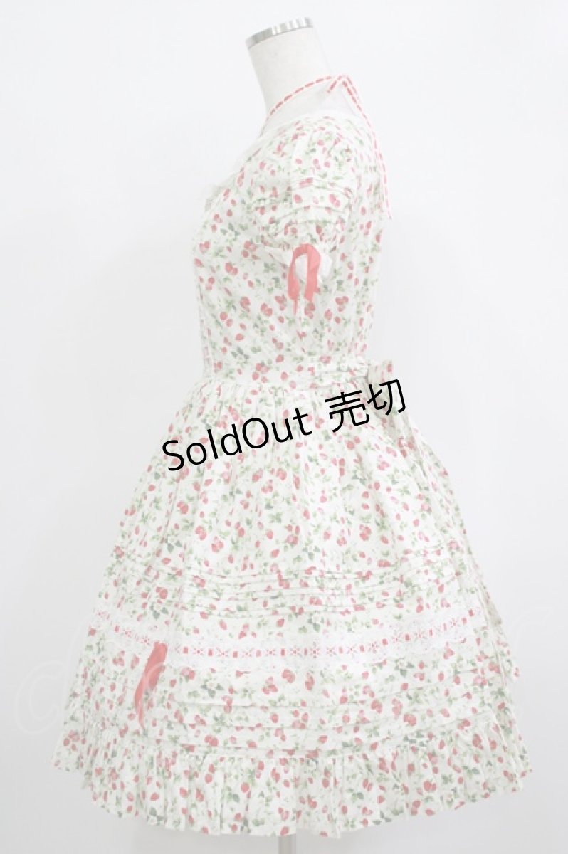画像2: Angelic Pretty / いちご柄ワンピース Free オフ H-25-10-08-004-AP-OP-NS-ZH (2)