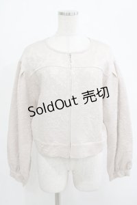 axes femme / ジャカードノーカラージャケット M アイボリー H-25-10-08-042-AX-JA-NS-ZH