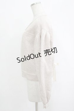 画像2: axes femme / ジャカードノーカラージャケット M アイボリー H-25-10-08-042-AX-JA-NS-ZH