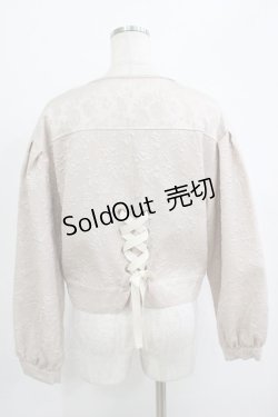 画像3: axes femme / ジャカードノーカラージャケット M アイボリー H-25-10-08-042-AX-JA-NS-ZH