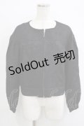 axes femme / ジャカードノーカラージャケット M ブラック H-25-10-08-043-AX-JA-NS-ZH