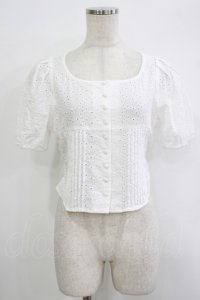 an another angelus / バックリボンコットンレースブラウス Free OFF WHITE H-25-10-08-047-CA-BL-NS-ZH