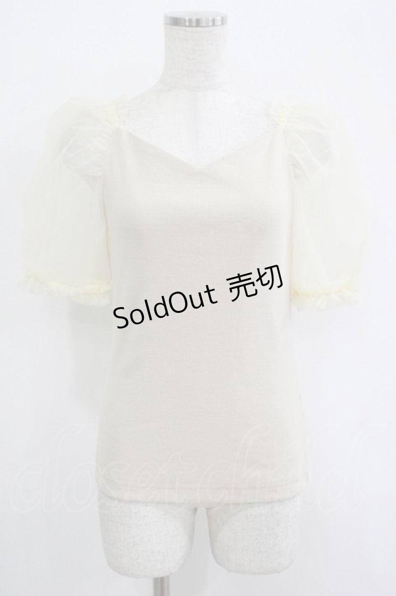 画像1: an another angelus / チュールパフスリーブカットトップス Free IVORY H-25-10-08-048-CA-TO-NS-ZH (1)