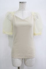 an another angelus / チュールパフスリーブカットトップス Free IVORY H-25-10-08-048-CA-TO-NS-ZH