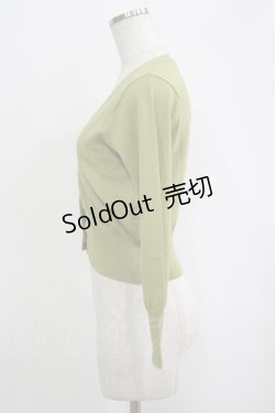 画像2: an another angelus / フラワーカット釦Vネックニットカーディガン Free GREEN H-25-10-08-050-CA-TO-NS-ZH