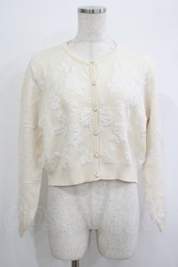 画像1: an another angelus / ローズふくれジャガードニットカーディガン Free IVORY H-25-10-08-051-CA-TO-NS-ZH