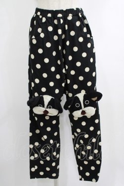 画像1: MALKOMALKA / ドッグ・ドットサルエル  黒 H-25-10-08-1025-PU-PA-KB-ZH
