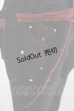 画像4: Ozz oneste / 刺繍ベロア切替パンツ  黒×赤 H-25-10-08-1028-OO-PA-KB-ZH