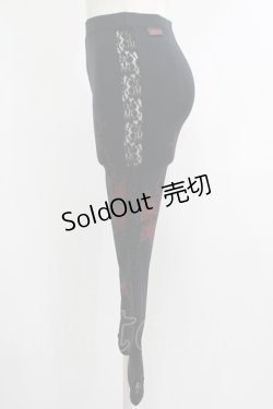 画像2: Ozz Croce / サイドレースレギンス  黒 H-25-10-08-1029-OO-PA-KB-ZH