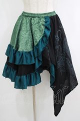 Qutie Frash / アシメパニエスカート  グリーン H-25-10-08-1031-QU-SK-KB-ZH