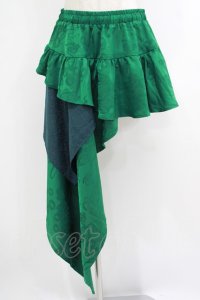 Qutie Frash / アシメラップスカート  グリーン H-25-10-08-1032-QU-SK-KB-ZH