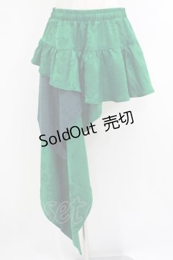 画像1: Qutie Frash / アシメラップスカート  グリーン H-25-10-08-1032-QU-SK-KB-ZH