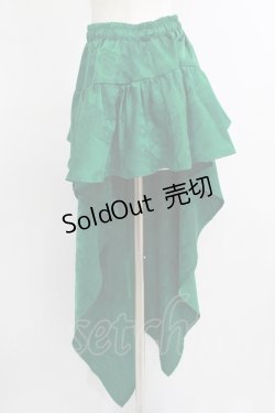 画像2: Qutie Frash / アシメラップスカート  グリーン H-25-10-08-1032-QU-SK-KB-ZH
