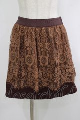 OZZ ANGELO / レースレイヤードスカート  ブラウン×ボルドー H-25-10-08-1034-OO-SK-KB-ZH