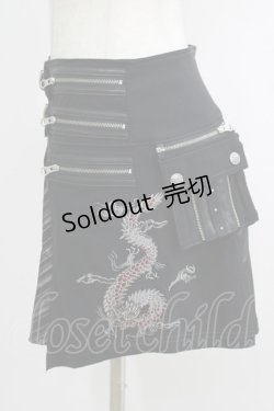 画像2: Ozz Croce / 龍刺繍オーバースカート  黒 H-25-10-08-1036-OO-SK-KB-ZH