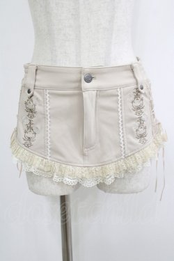 画像1: Ozz Croce / 薔薇刺繍オーバーカマーベルト  ベージュ H-25-10-08-1037-OO-ZA-KB-ZH