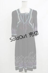 Ozz oneste / 刺繍プリントチュニックワンピース  黒 H-25-10-08-1046-OO-OP-KB-ZT023